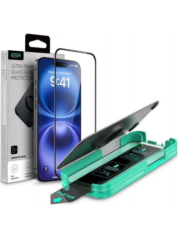 ESR Armorite Tempered Glass for iPhone 16 Pro Max - with Black Frame