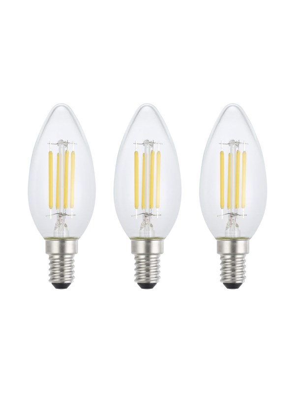 EGLO LED pære E14 C35 KLAR 2700K 470LM 3 STK E14