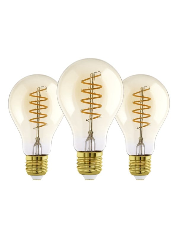 EGLO LED pære E27 A60 AMBER 2200K 500LM 3STK E27