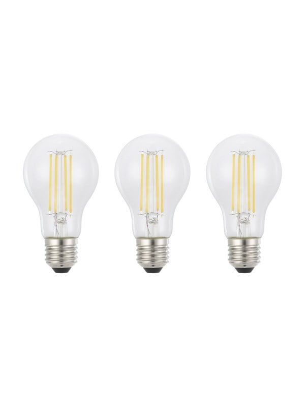 EGLO LED pære E27 A60 KLAR 2700K 806LM 3 STK E27