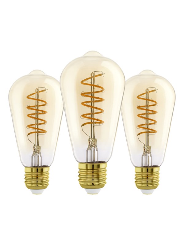 EGLO LED pære E27 ST64 AMBER 2200K 500LM 3STK E27