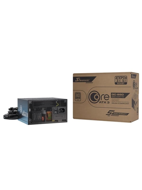 Seasonic CORE GC-850 Strømforsyning - 850 Watt - 120 mm - ATX 3.1 - 80 Plus Gold certified