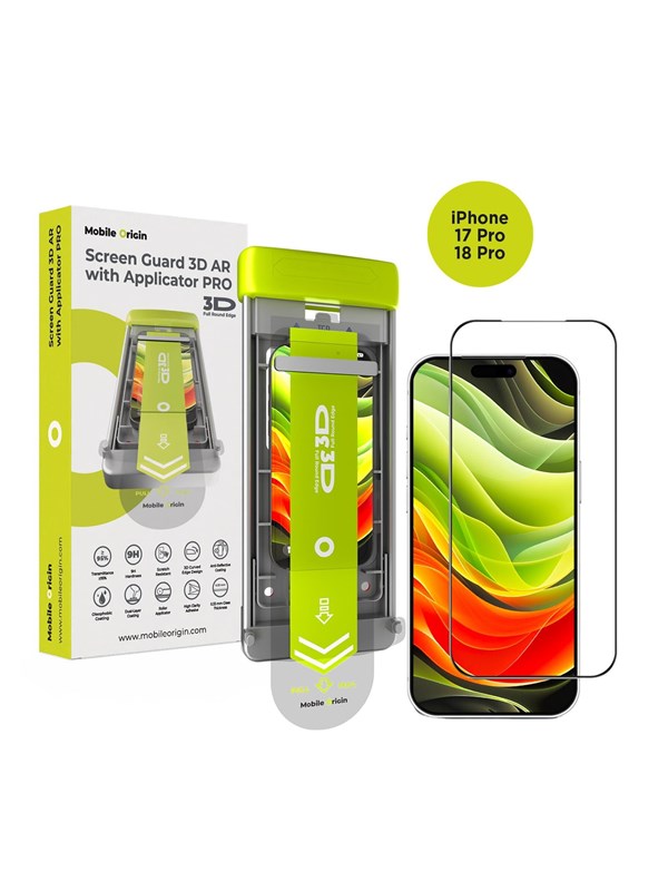 Mobile Origin Screen Guard 3D AR with Applicator PRO iPhone 17 Pro - Køb til DKK 109 - Spar 22%
