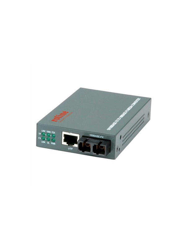 Mediekonverter ROLINE Fast Ethernet RJ-45 til SC - Loop-back