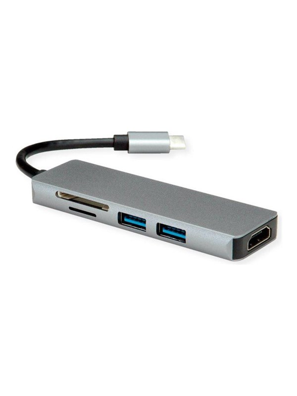 Dockingstation ROLINE USB-C med 4K HDMI, 2 x USB 3.2 Gen 1 Type-A og SD/microSD