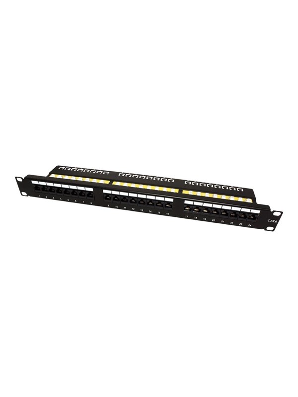 Patchpanel VALUE Cat.6/Class E 19" 24 porte UTP - sort