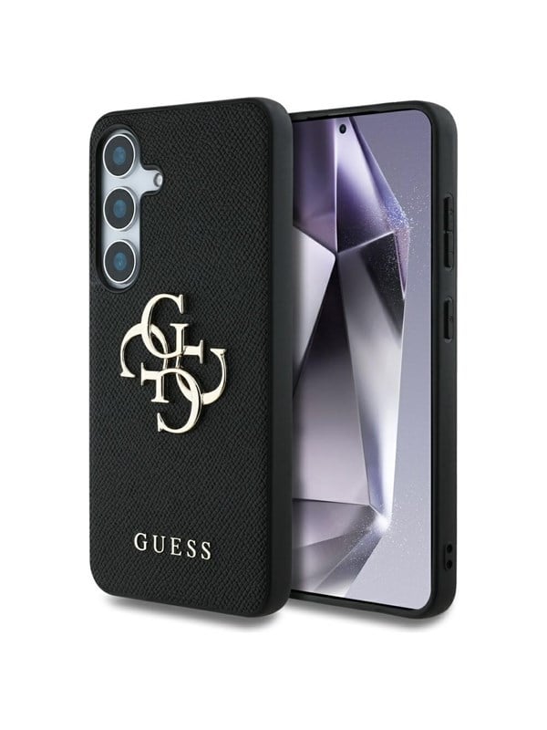 GUESS Grained Big 4G Logo Small Classic Logo case for Samsung Galaxy S25 black