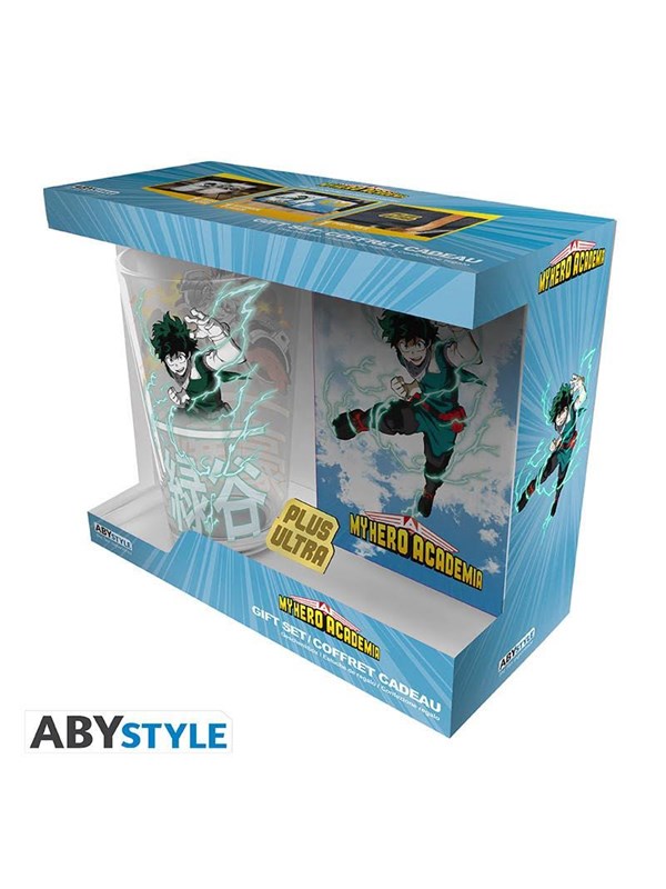 ABYstyle - My Hero Academia - XXL Glass + Pin + Pokcet Notebook Pack (Heroes) - Gaveæske