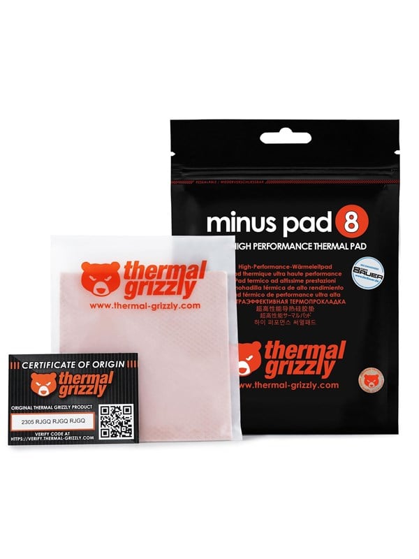 Thermal Grizzly Minus Pad 8 - 100x 100x 2.0 mm - 2 pack
