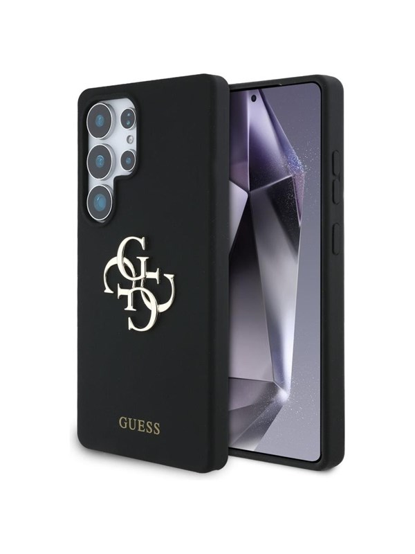 GUESS Silicone Big 4G Logo Bottom Script case for Samsung Galaxy S25 Ultra - black