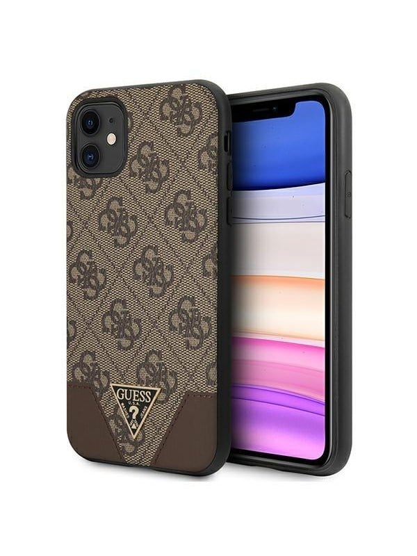 Guess Guess GUHCN61PU4GHBR iPhone 11 6,1" brazowy/brown hardcase 4G Triangle Collection