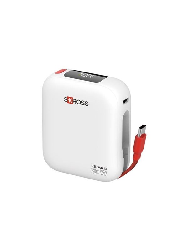 SKross Reload 10 Power Bank Compact 10K USB-C-in + USB-C PD30W - White - 10000 mAh
