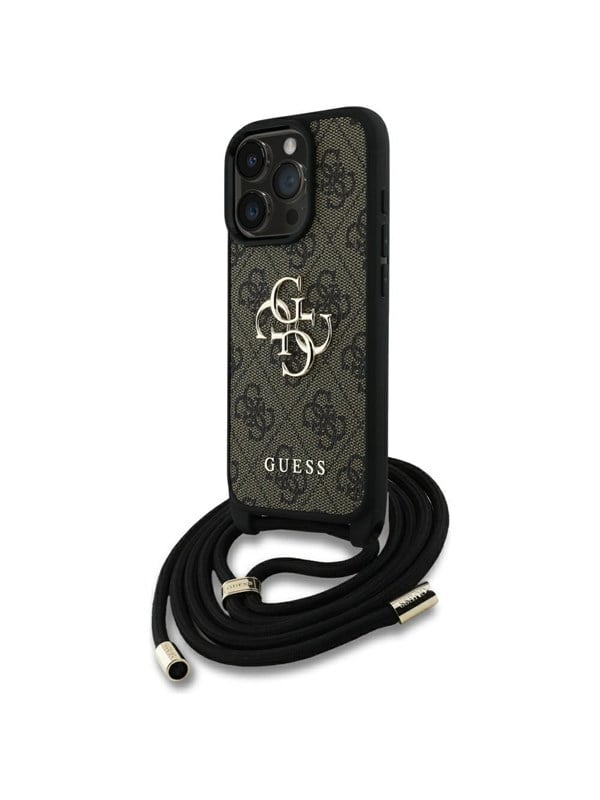 Etui Guess 4G Big Logo Cord Stap Crossbody do iPhone 16 Pro brazowy