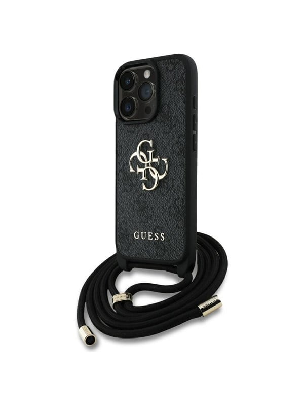 Etui Guess 4G Big Logo Cord Stap Crossbody do iPhone 16 Pro czarny