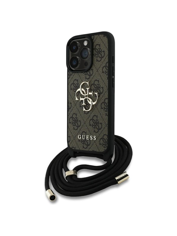 Guess Etui Guess 4G Big Logo Cord Stap Crossbody do iPhone 16 Pro Max brazowy
