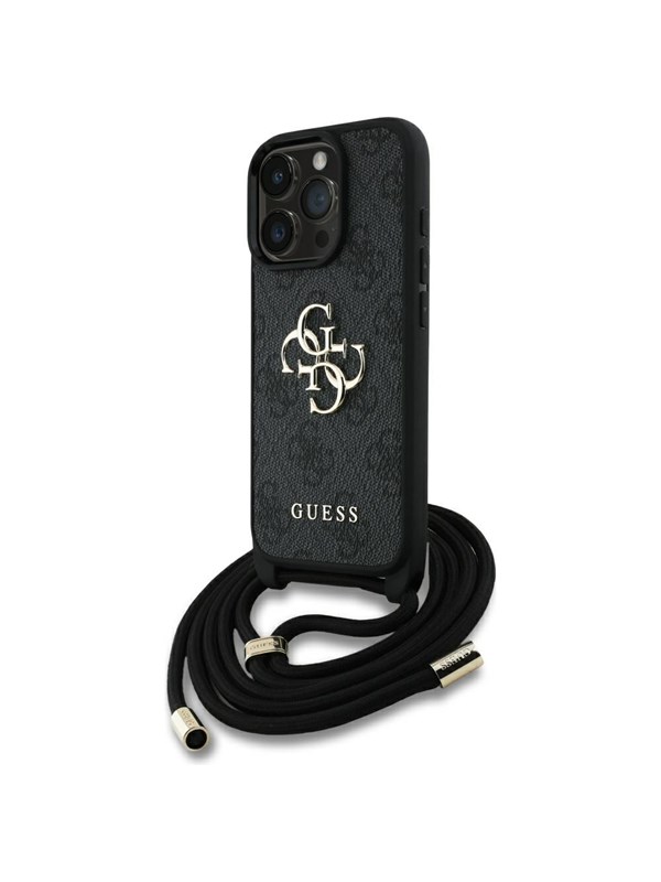 Guess Etui Guess 4G Big Logo Cord Stap Crossbody do iPhone 16 Pro Max czarny