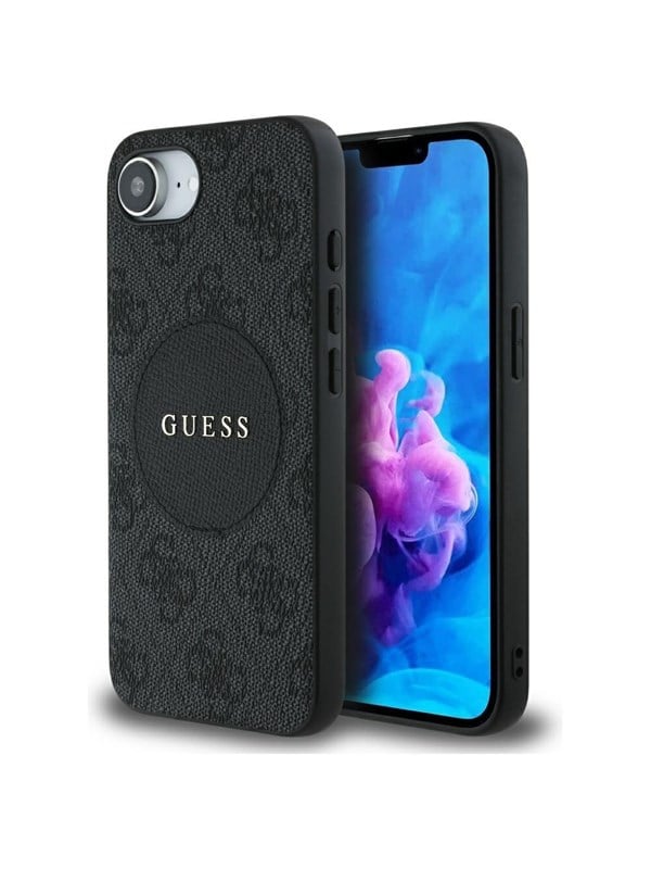 Guess Case Guess 4G Circle Classic Logo MagSafe for iPhone 16e black