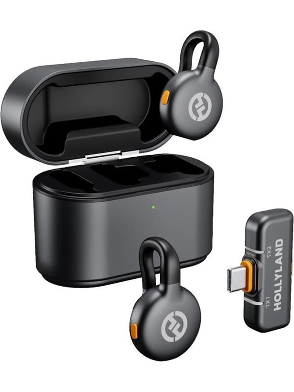 Hollyland LARK M2S Duo Wireless Lavalier Microphone with USB-C Plug (Duo, Space Gray)