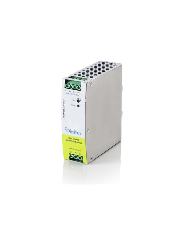DIGITUS Industrial - power supply - 24 V metal housing for DIN rail mounting - 120 watt Strømforsyning - 120 Watt - ATX - 80 Plus