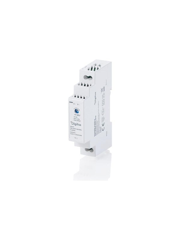 DIGITUS - power supply - 12 V step-shape DIN-Rail ultra-slim class II - 15 watt Strømforsyning - 15 Watt - ATX - 80 Plus