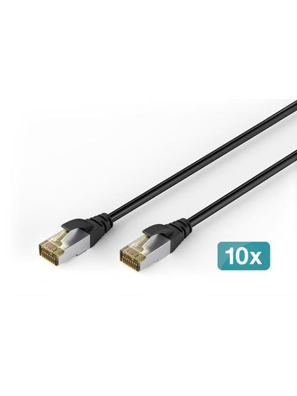 DIGITUS patch cable - 3 m - black - Sort