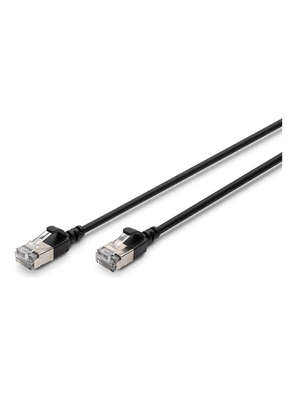 DIGITUS patch cable - 30 cm - black - Sort