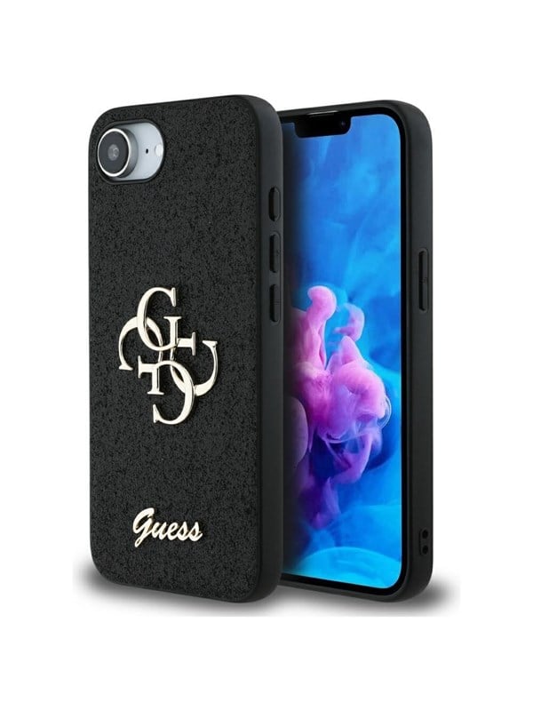 Guess Case Guess Fixed Glitter Big 4G for iPhone 16e black