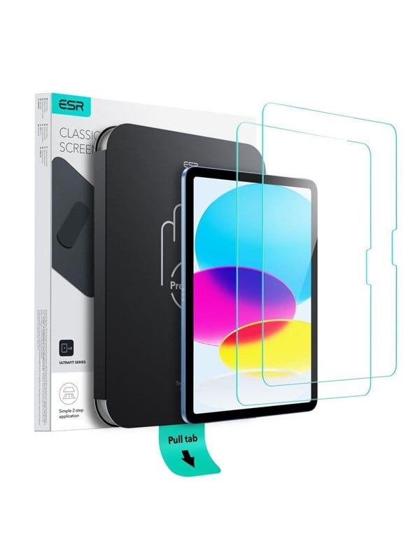 ESR hærdet glas til iPad 10.9/10-2022 og 11/11-2025, 2-pak CLEAR (ESR ULTRAFIT TEMPERED GLASS)