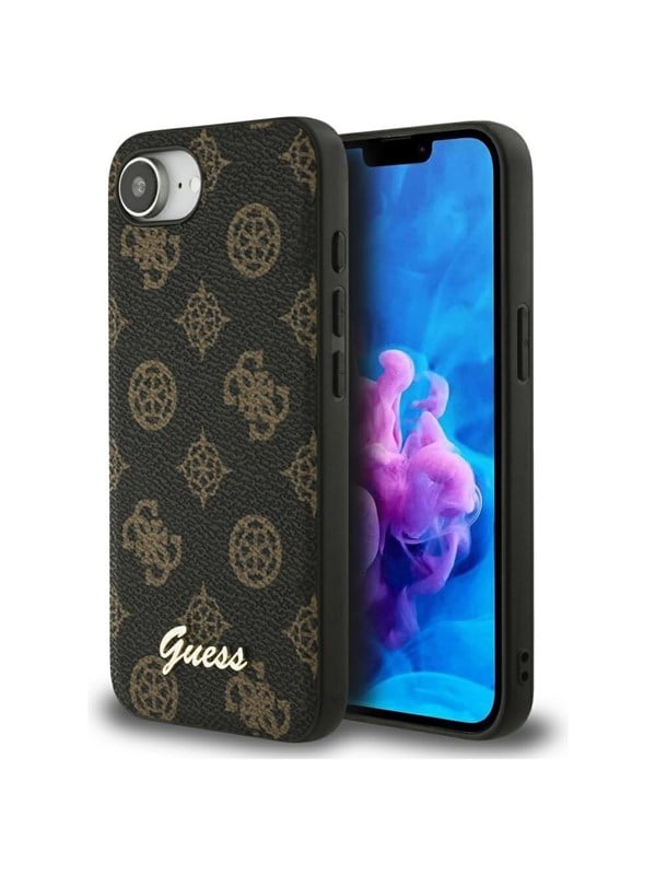 Etui Guess Peony Script Logo MagSafe doiPhone 16e czarny
