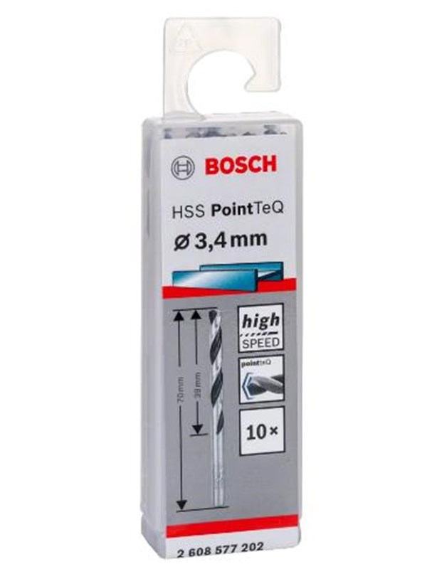 Bosch Metalbor Pointtec HSS-R 3,4mm 10stk - 2608577202