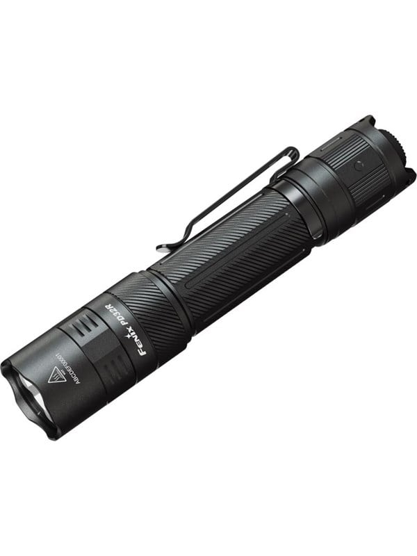 Fenix PD32R taktisk LED-lommelygte med clips og bagkontakt - sort