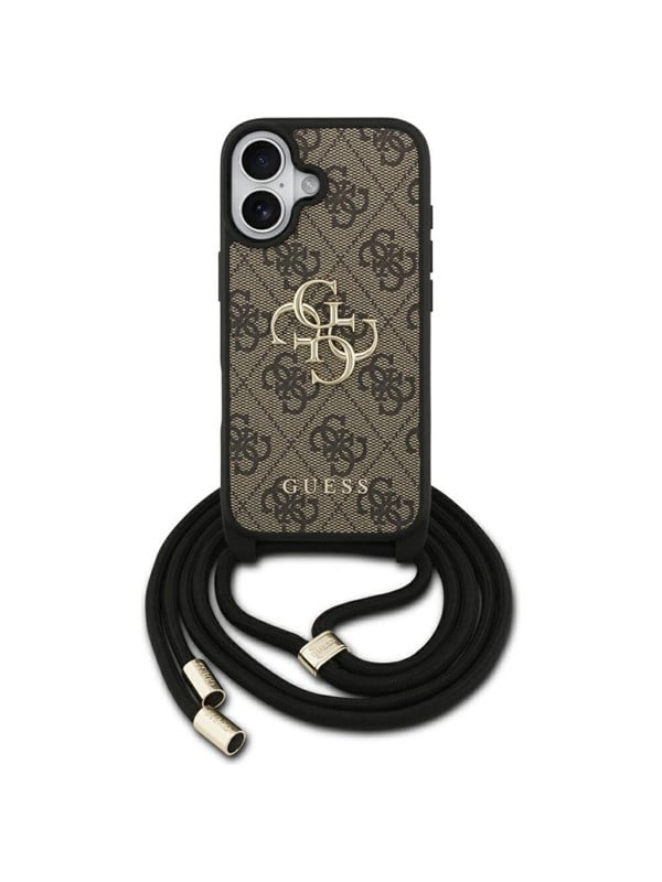 GUESS 4G Big Logo Cord Stap Crossbody Case for iPhone 17 - Brown