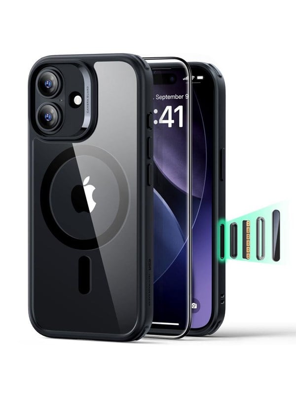 ESR Classic Hybrid MagSafe + Tempered Glass Set for iPhone 17 - Clear Black
