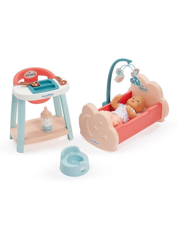 Ecoiffier Dukke Seng + babystol + dukke