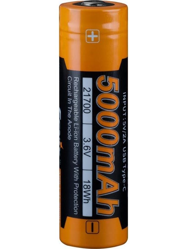 Fenix ARB-L21-5000U, Genopladeligt batteri, Lithium-Ion (Li-Ion), 3,6 V, 5000 mAh, Overopladning, Overafladning, Kortslutning, Sort, Gul