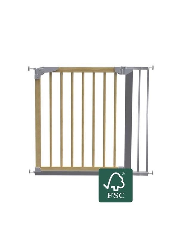 BabyDan Designer Gate med 2 forlænger, nature/ silver