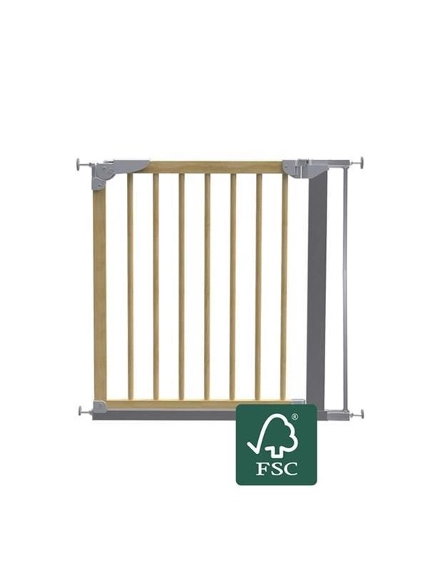 BabyDan Designer Gate med 1 forlænger, nature/ silver