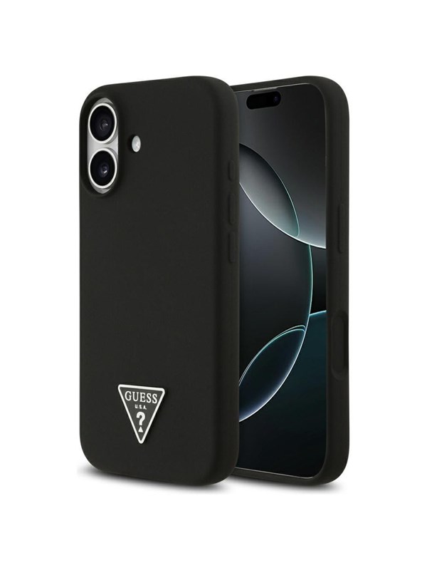 GUESS Silicone Triangle Logo MagSafe Case for iPhone 17 - Black