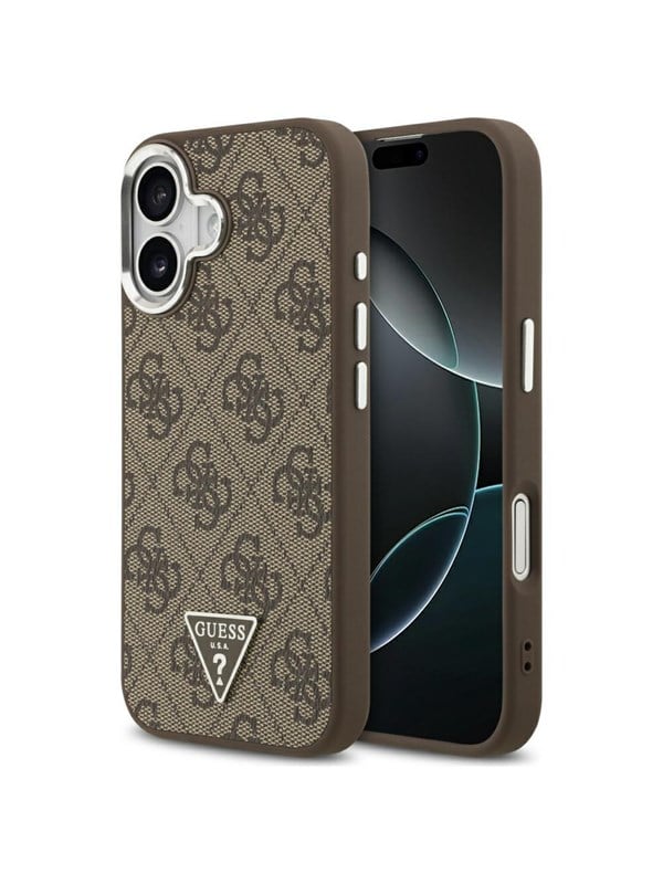 GUESS 4G Triangle Logo MagSafe case for iPhone 17 - brown
