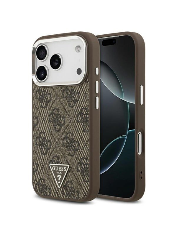 GUESS 4G Triangle Logo MagSafe case for iPhone 17 Pro - brown