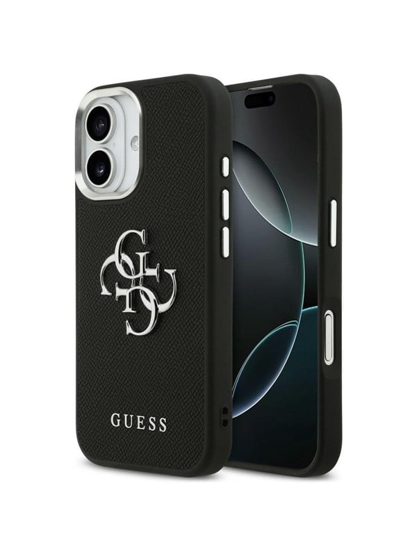 GUESS Grained Big 4G Classic Logo case for iPhone 17 - black