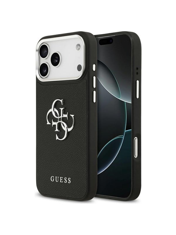 GUESS Grained Big 4G Classic Logo case for iPhone 17 Pro Max - black