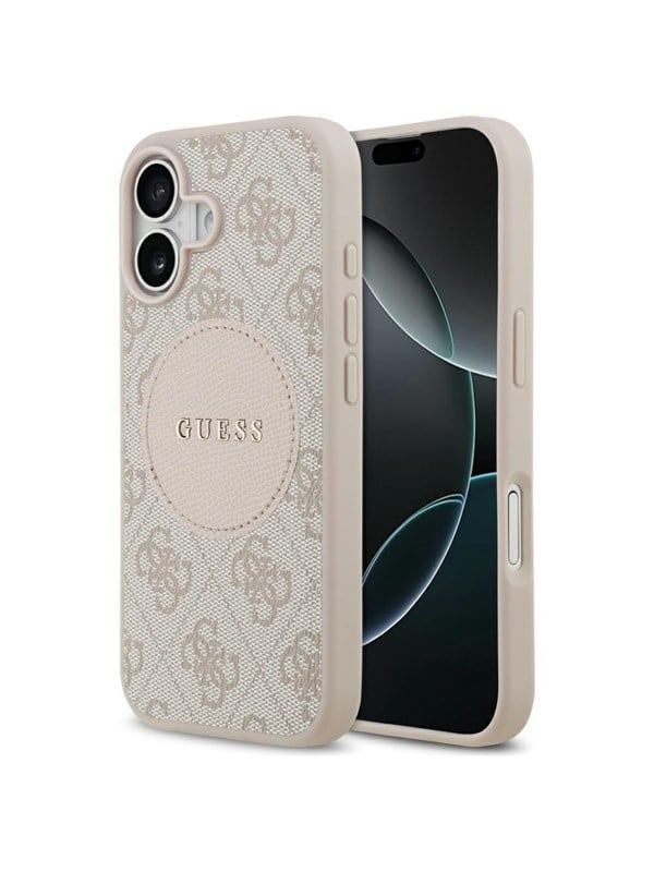 GUESS 4G Circle Classic Logo MagSafe Case for iPhone 17 - Pink