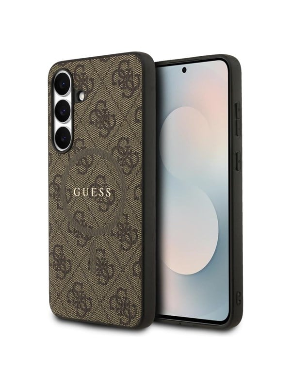 GUESS 4G Ring Classic Logo MagSafe case for Samsung Galaxy S25 FE - brown
