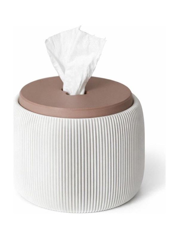 Simiu - Tiseo - toiletpapirholder - Hvid-marmor/lerbrun