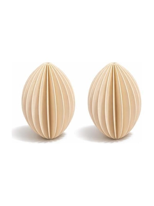 Simiu - Juleophæng - 6 cm - Oval - Beige - 2 pak