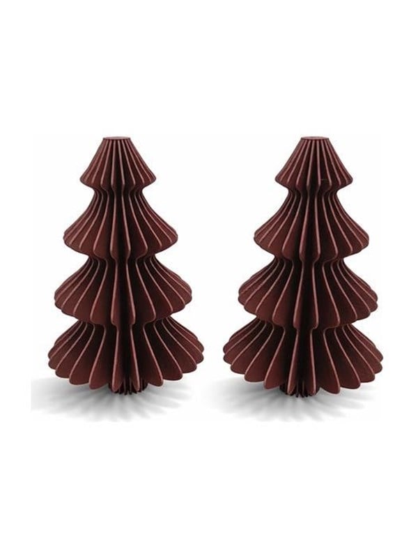 Simiu - Juleophæng - 6 cm - Grantræ - Bordeaux Rød - 2 pak