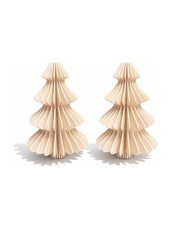 Simiu - Juleophæng - 6 cm - Grantræ - Beige - 2 pak