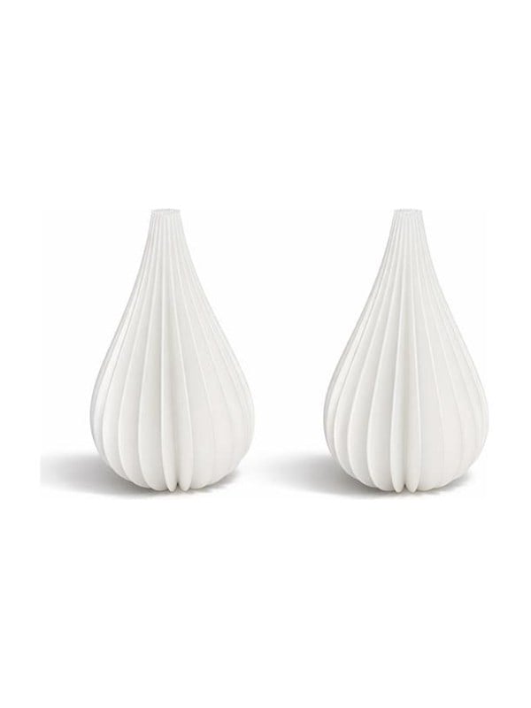 Simiu - Juleophæng - 6 cm - Dråbe - Silkehvid - 2 pak