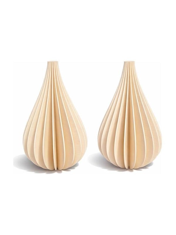 Simiu - Juleophæng - 6 cm - Dråbe - Beige - 2 pak